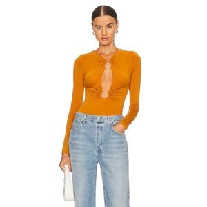 Reyes Bodysuit in burnt orange